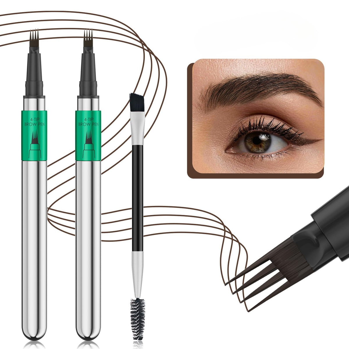 SIVSEA two-piece microblading eyebrow pen set delivering natural strokes for daily use.