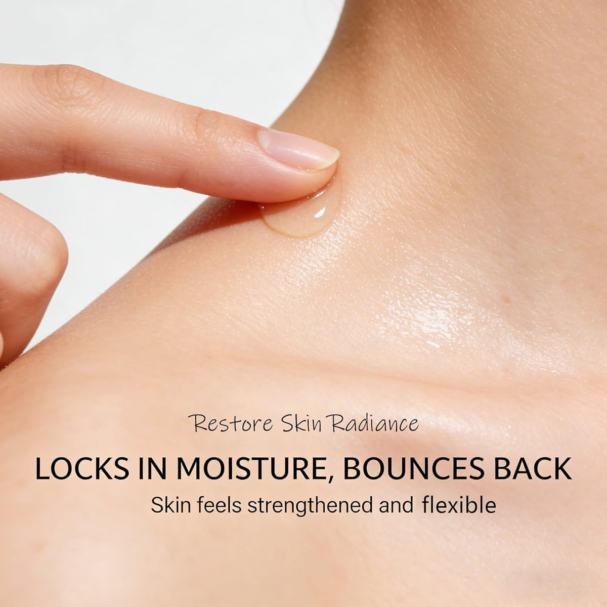 SixCLA Collagen Oil on the skin showing fast absorption and non-greasy feel.