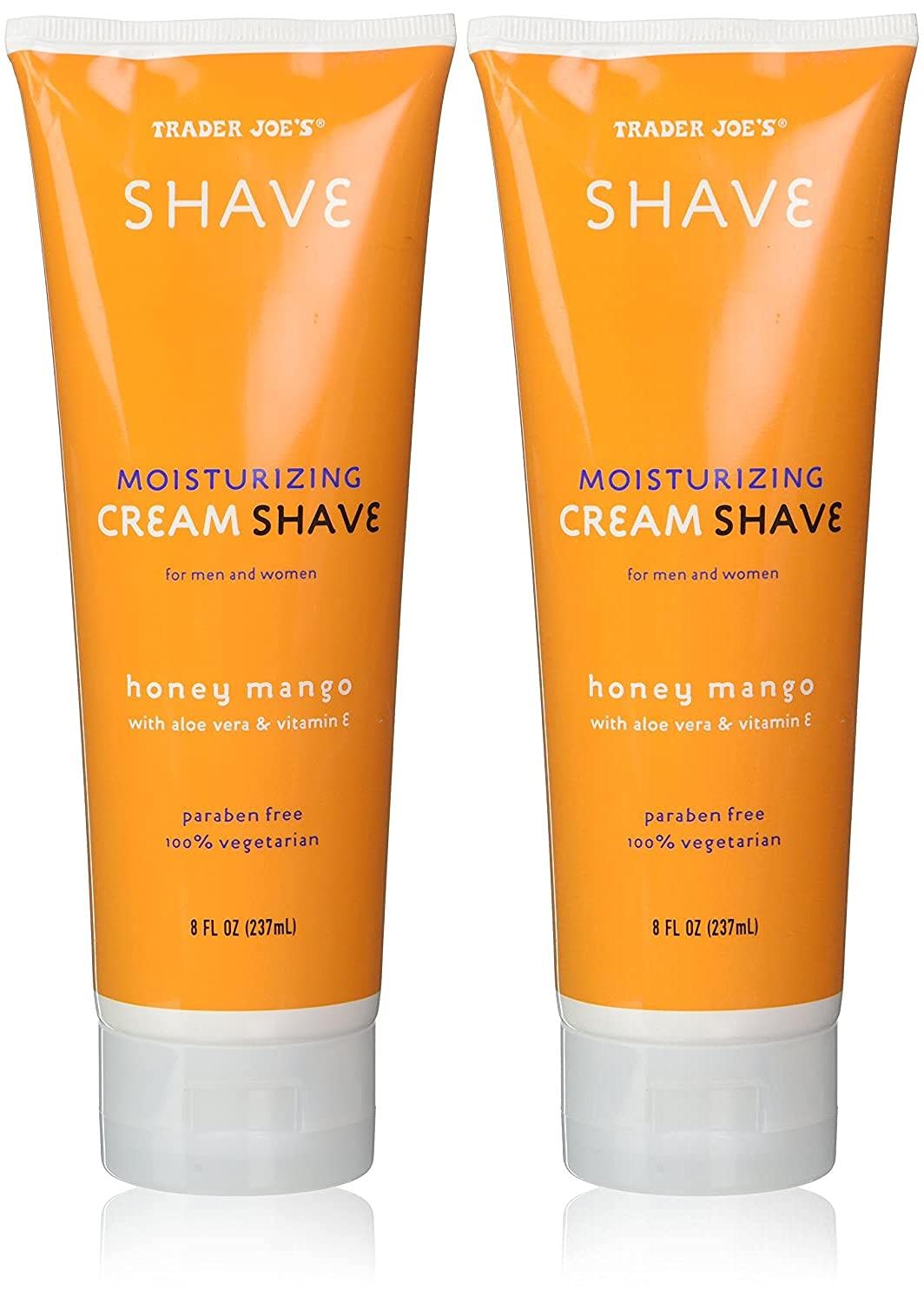 Sixyear Honey Mango Shave Cream bottle, two-pack, ideal for a smooth, hydrated shave.