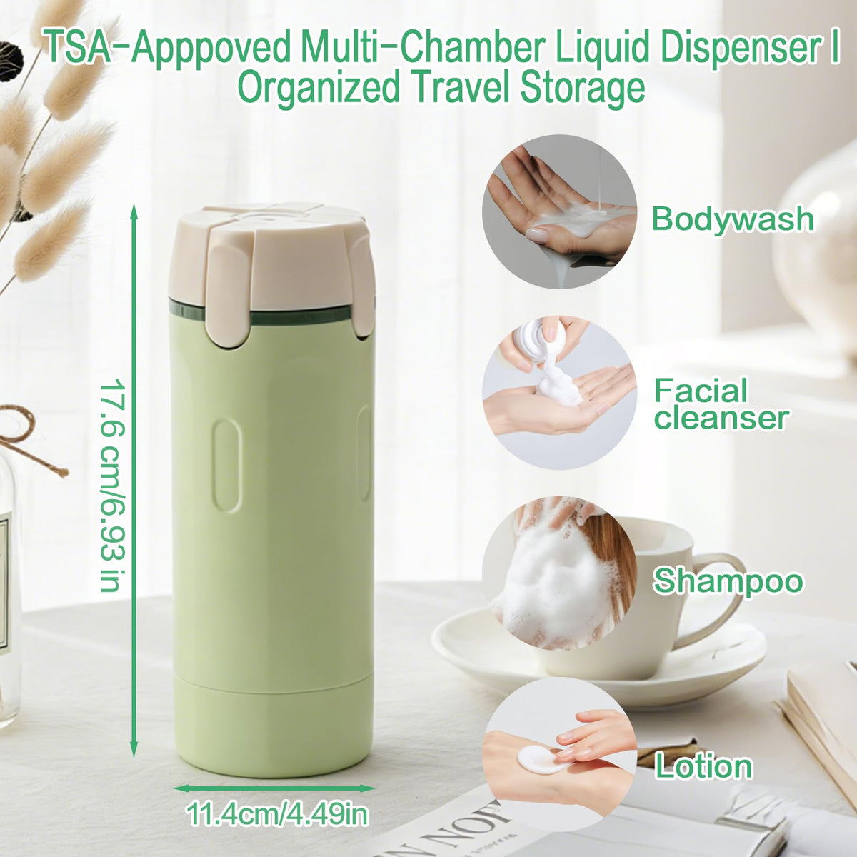 SJIJEJD TSA-friendly size fits easily in carry-on.