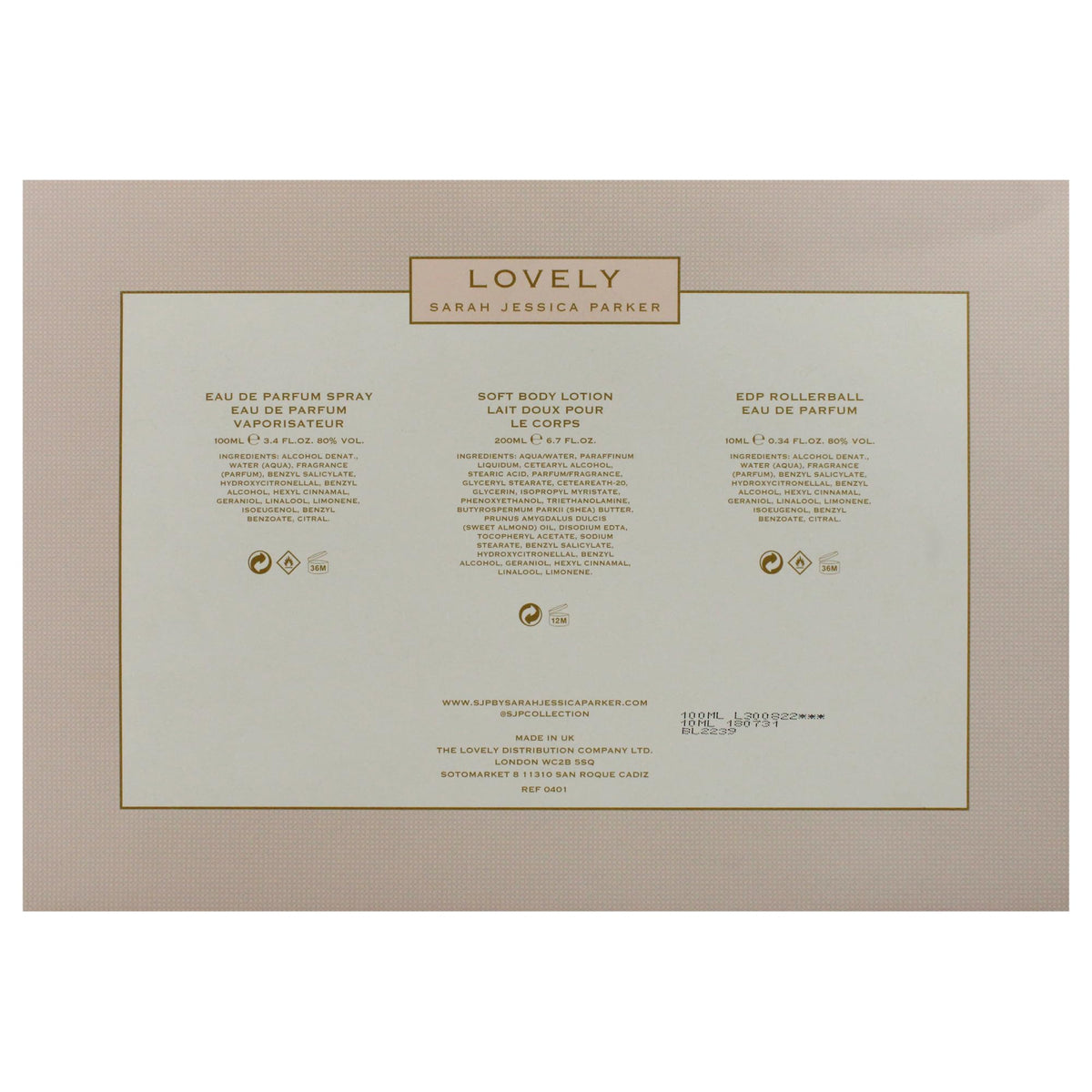 SJP Lovely lavender note adds calming floral nuance