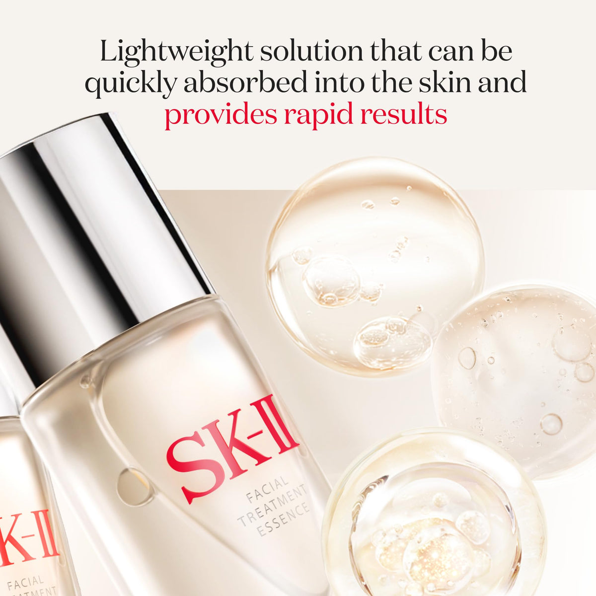 Texture close-up reveals a lightweight, fast-absorbing formula.
