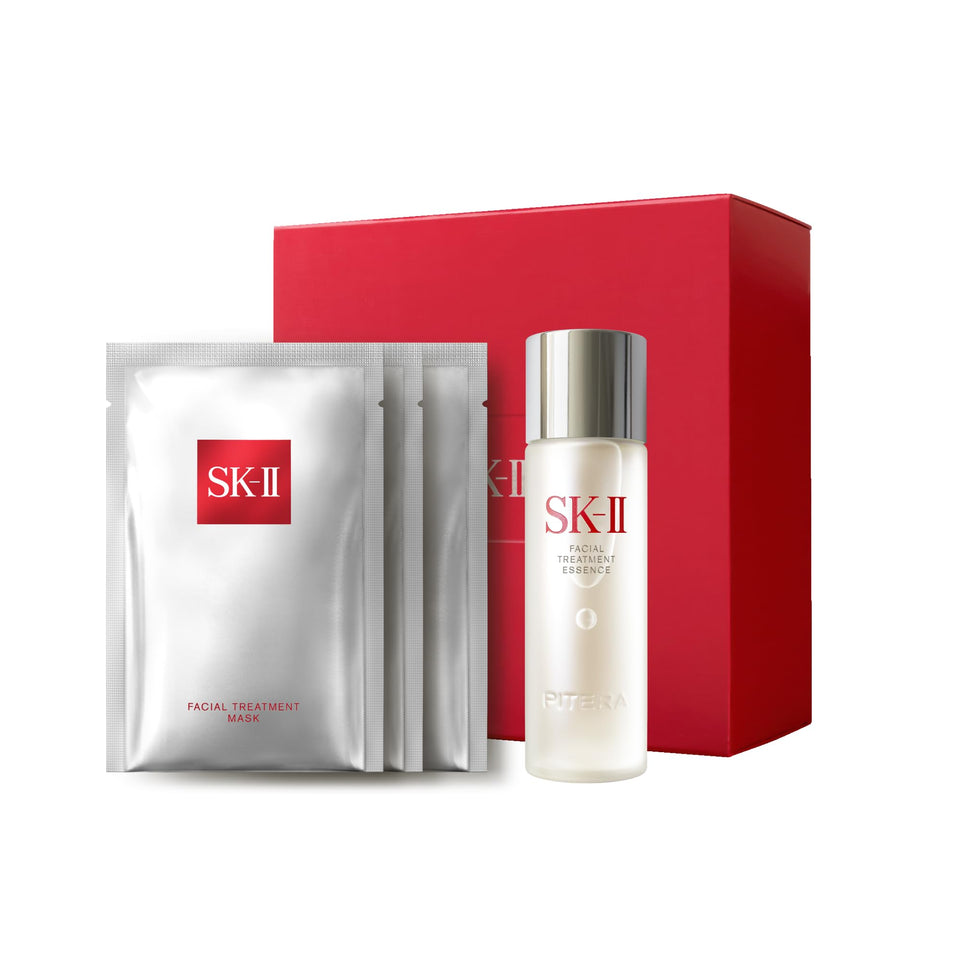 SK-II Glow Up Duo essence bottle on display suggesting hydration and glow potential