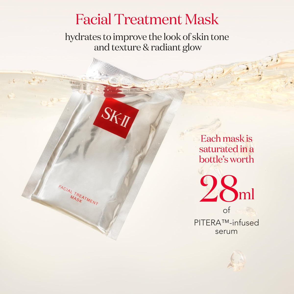 SK-II Glow Up Duo mask application shot for easy at-home routine