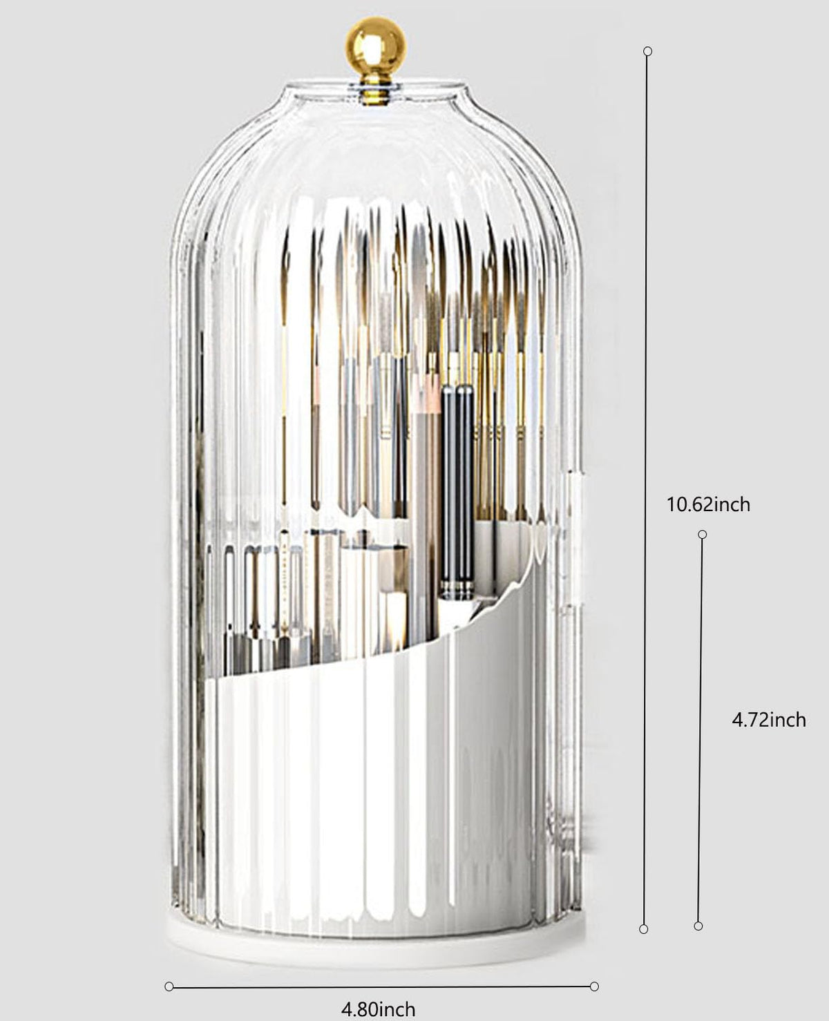 Skatx transparent white design suits vanity decor while reducing clutter.