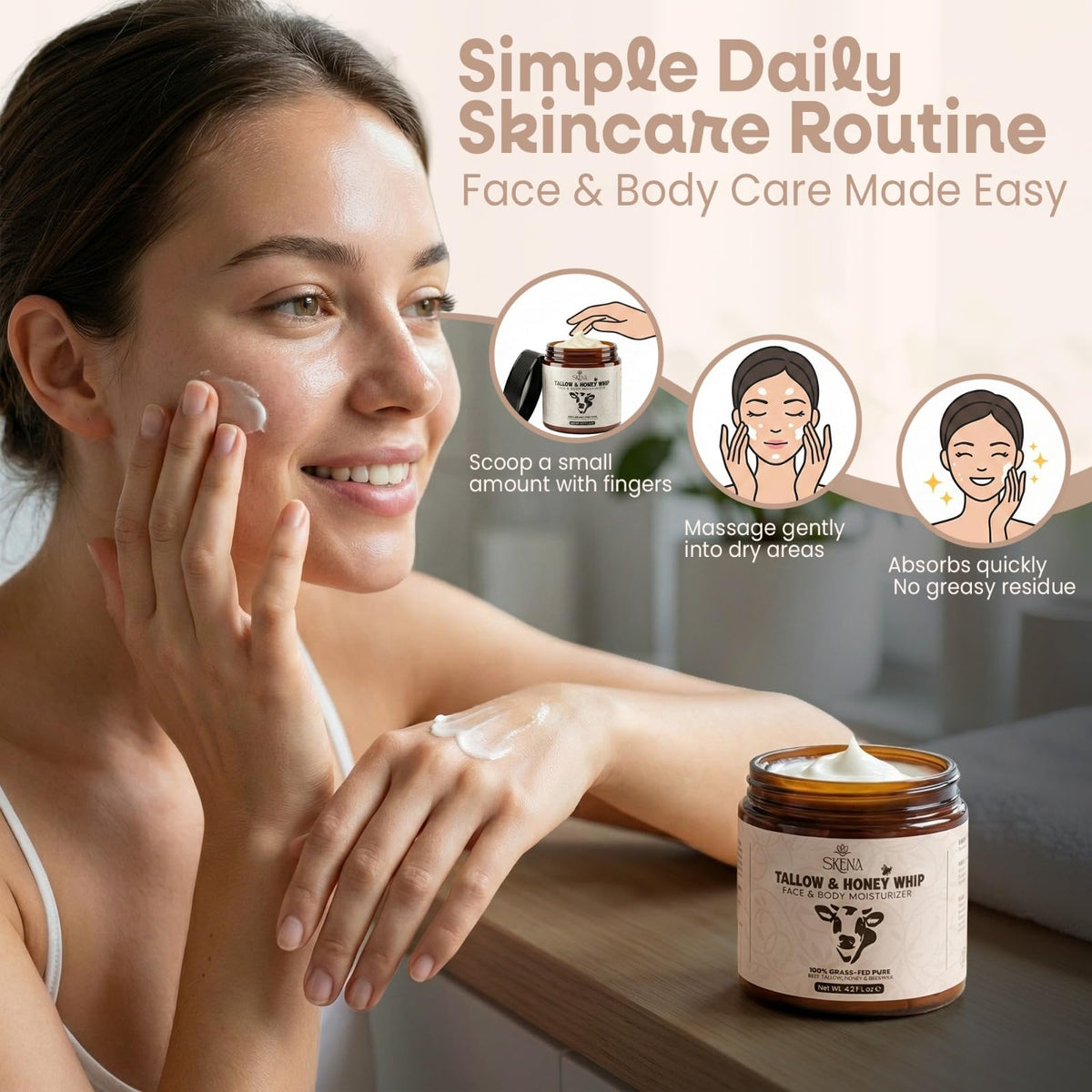 Multi-use balm suitable for face and body dry skin care.