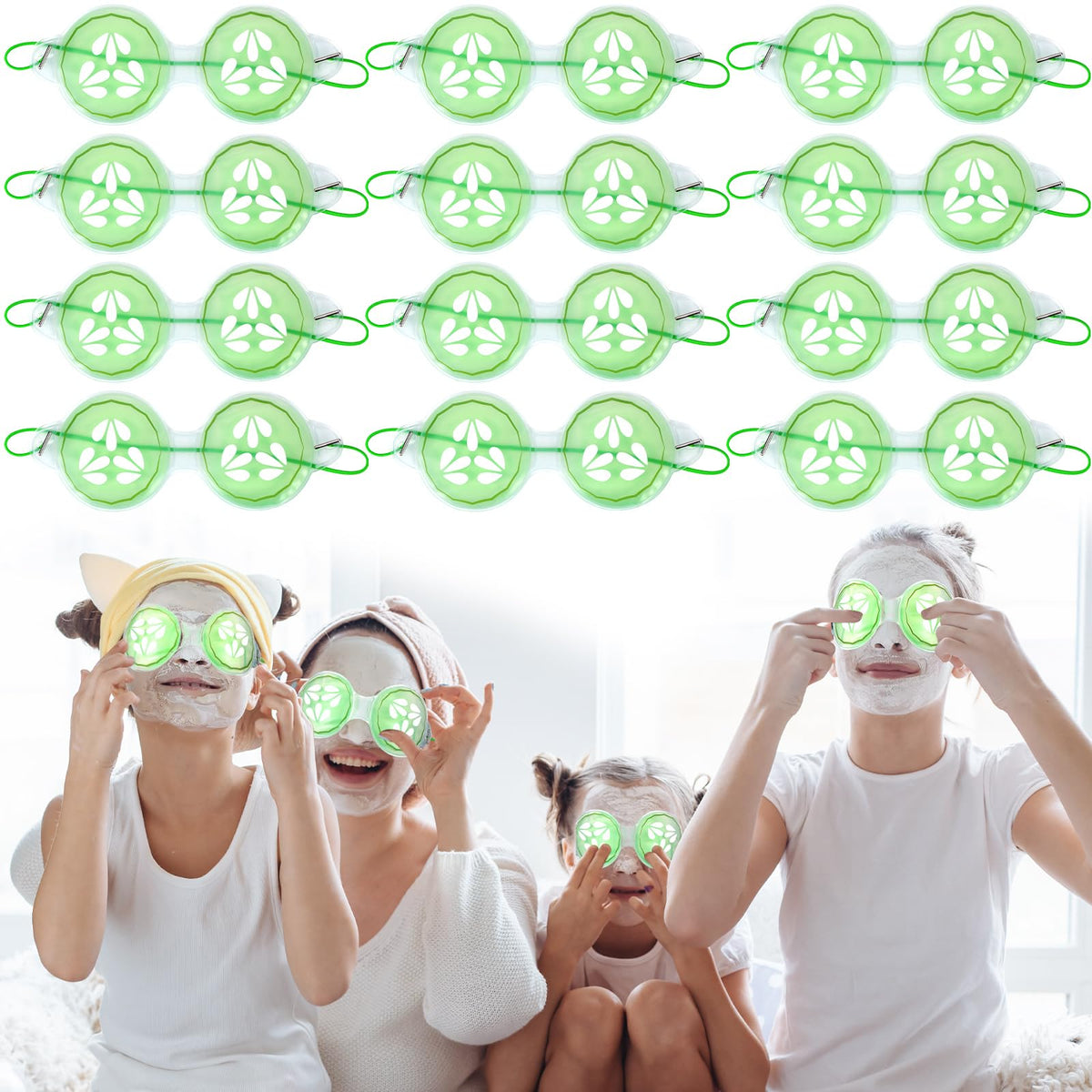 Skicuff cucumber eye pad cooling gel mask for refreshing spa sessions.