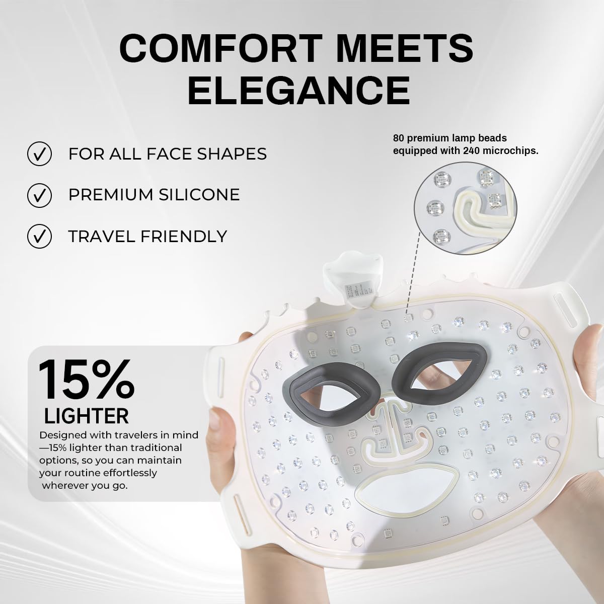 Lightweight ergonomic SKIFIR mask for comfortable, extended use.