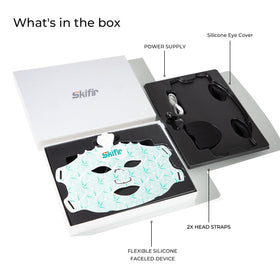 Travel-ready SKIFIR red light mask fits easily into bags and routines.