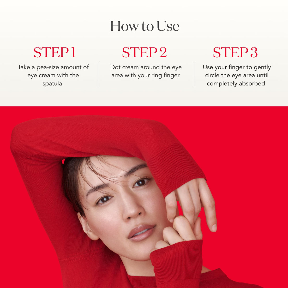 SK-II SkinPower cream applied near eye area suggesting radiance boost.