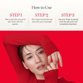 SK-II SkinPower cream applied near eye area suggesting radiance boost.