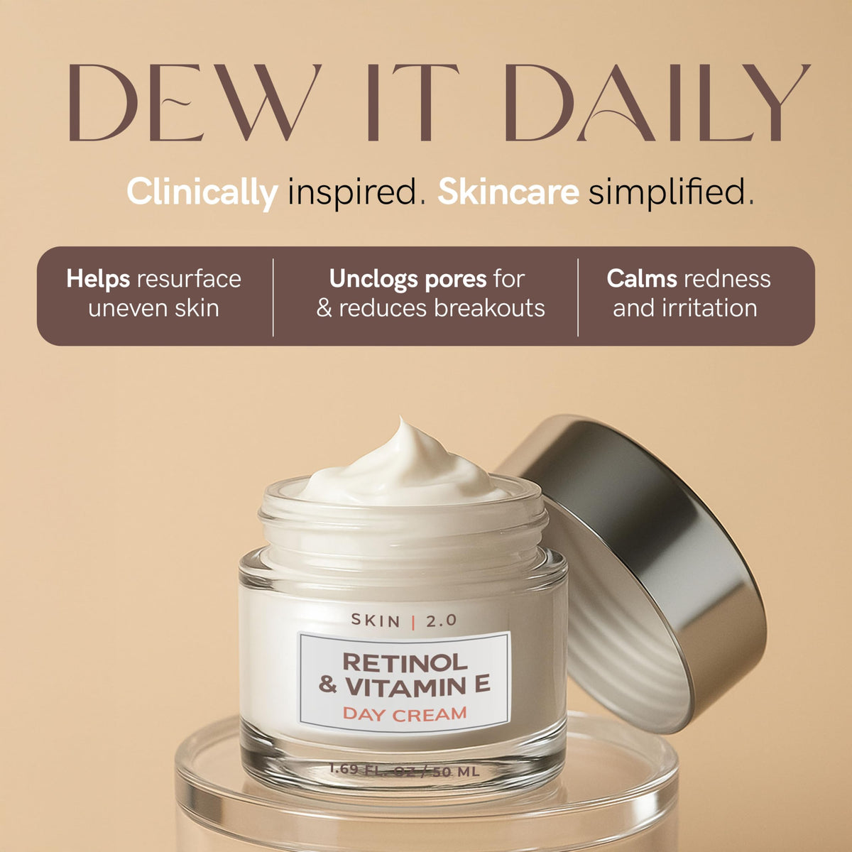 Retinol anti-aging application demonstrates a gentle morning routine.