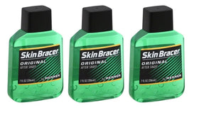 Skin Bracer after shave bottle front shows classic packaging for a refreshing morning