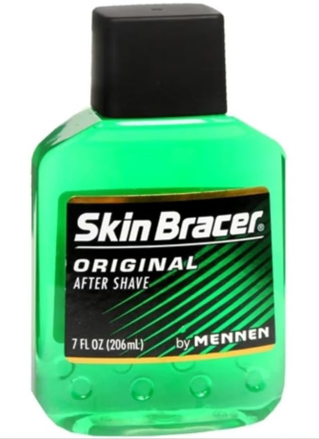 Splash on the wrist using Skin Bracer shows quick absorption after shaving
