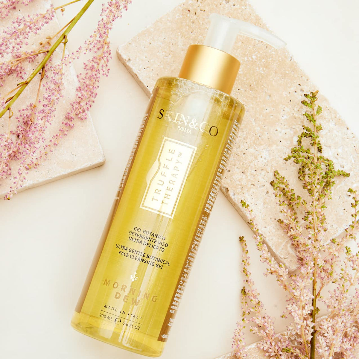 Gel texture closeup highlighting gentle cleansing action.