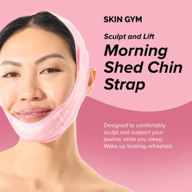 SKIN GYM jawline sculpting chin strap helps define contours while you rest.
