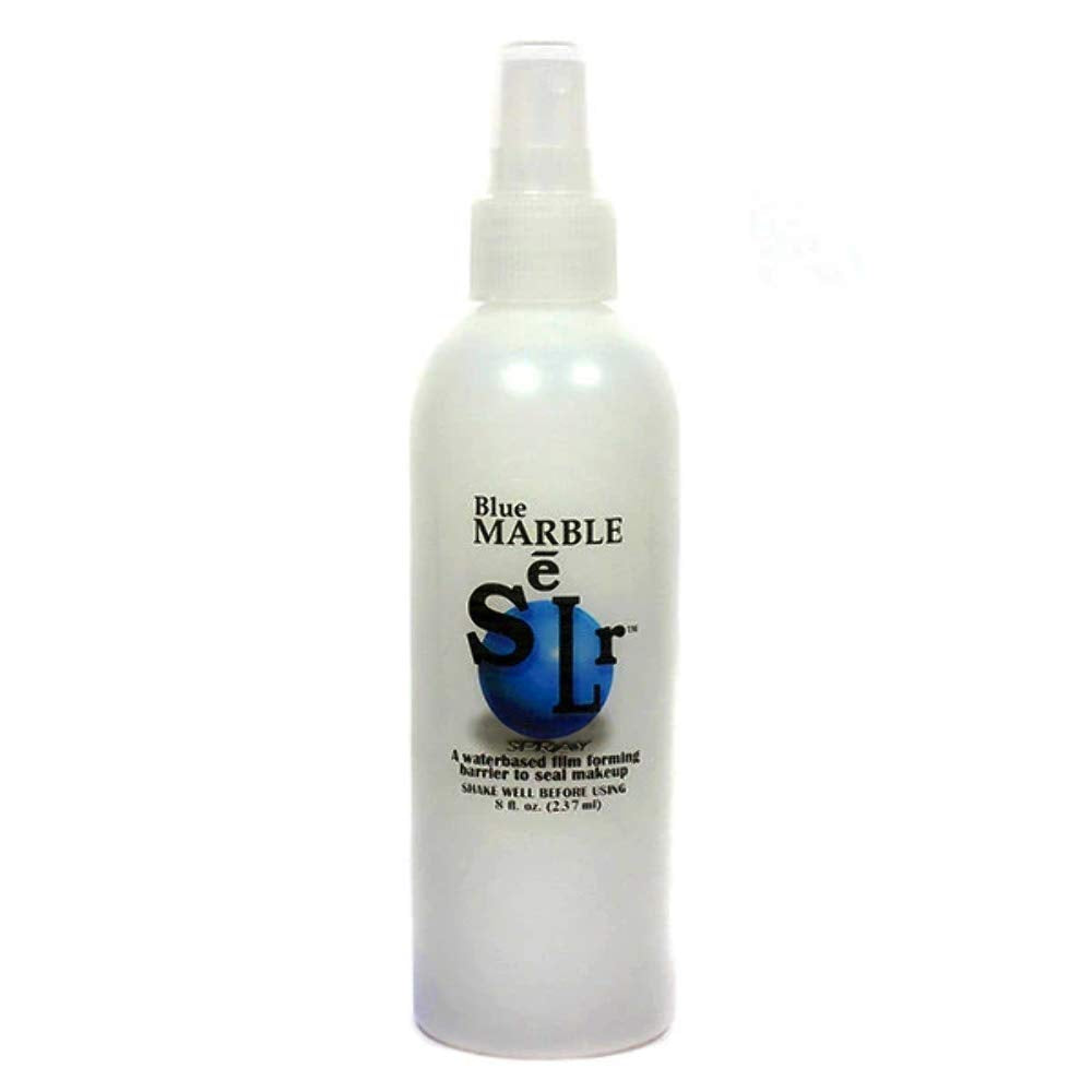 Skin Illustrator Blue Marble spray-mist demonstrates even coverage for lightweight seal and wear.
