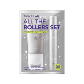 SKIN&LAB Bakuchiol Eye Serum roller demonstrates hydrating gel for under-eye care