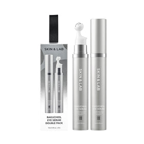 SKIN&LAB Bakuchiol Eye Serum bottle highlighting vegan anti-wrinkle formulation.