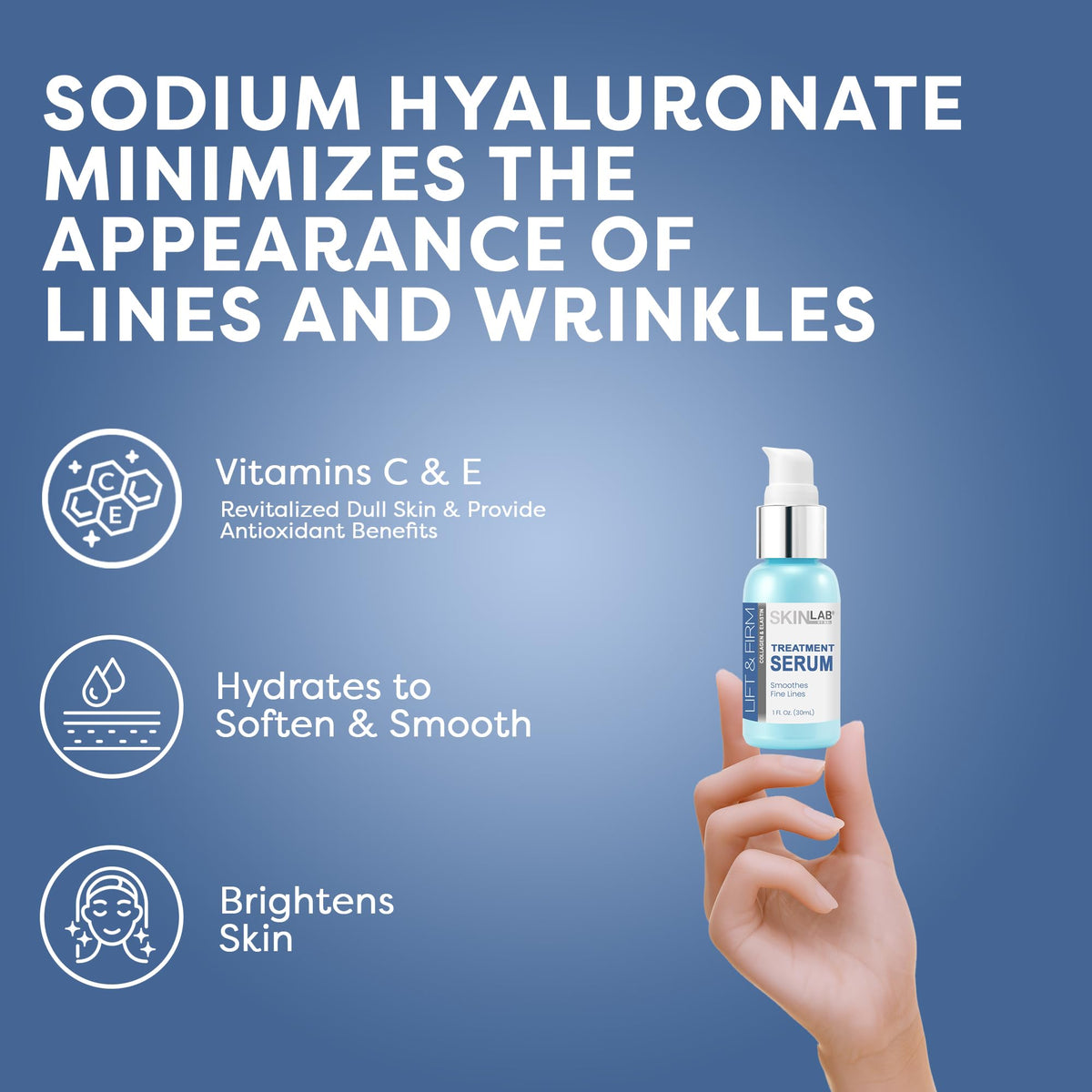 Applying SKIN LAB Lift & Firm Serum to the face for a smooth routine.
