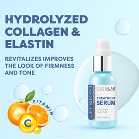 Elegant packaging signaling premium skincare for SKIN LAB Lift & Firm Serum.