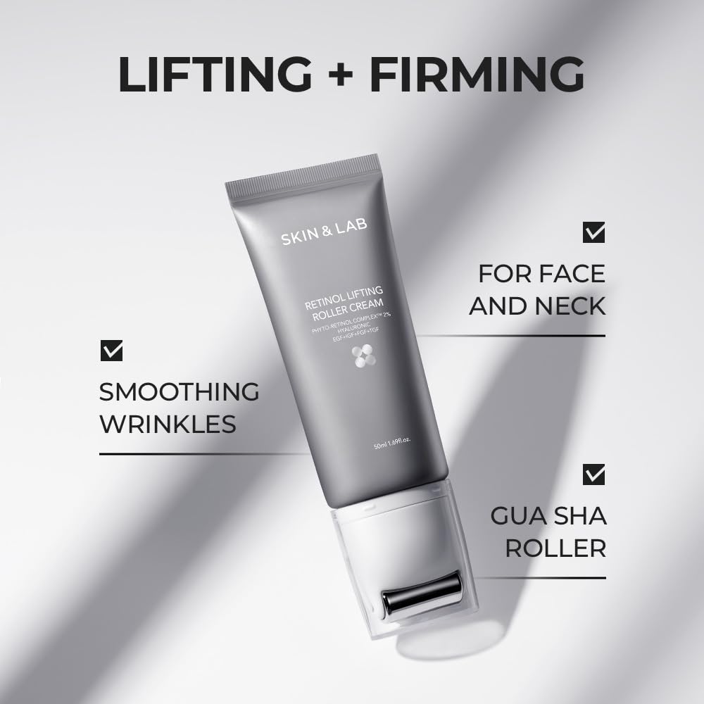 Hygienic stick design roller shows hands-free serum application