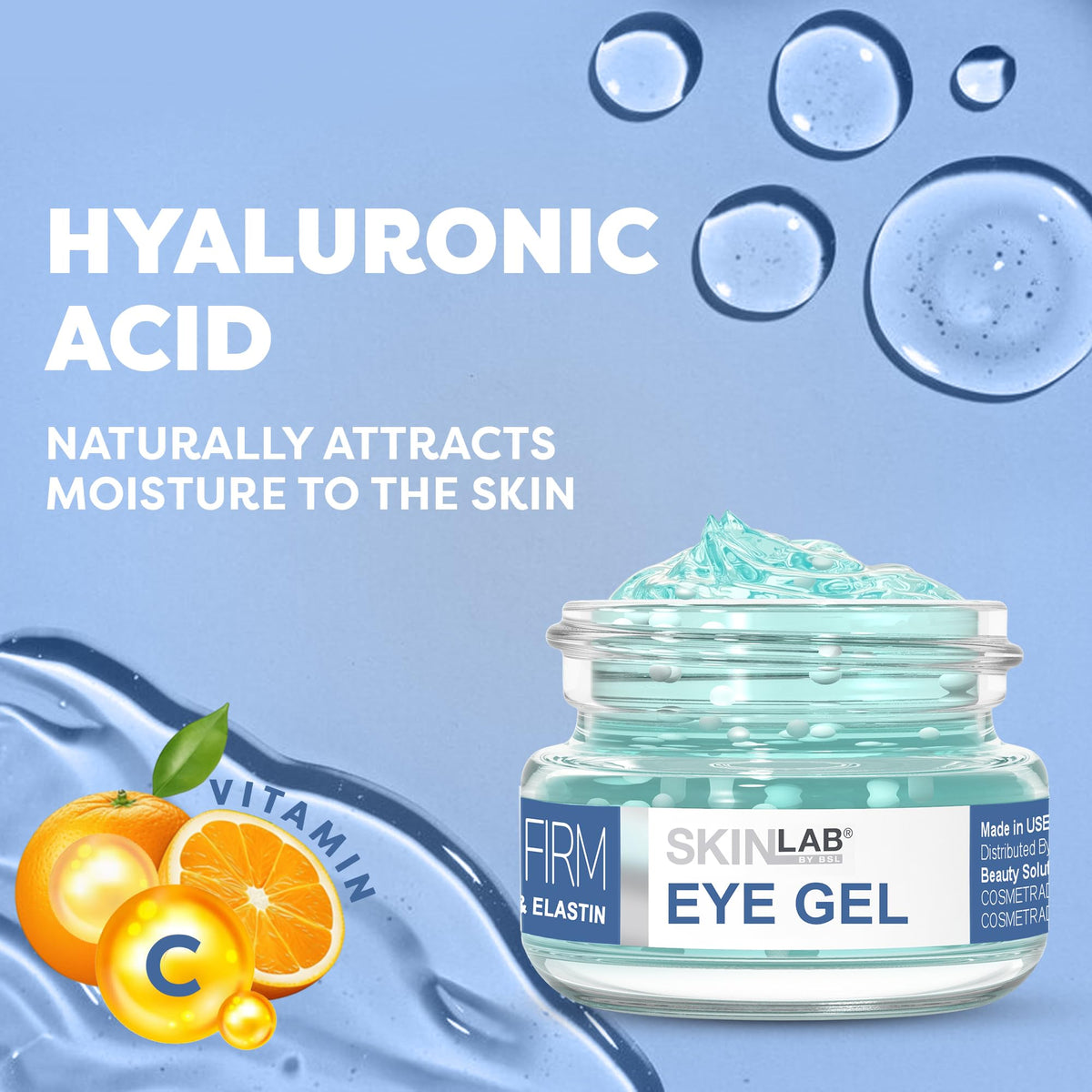 SKIN LAB Lift & Firm Eye Gel puffiness reduction promotes a refreshed look.