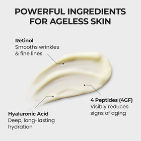 Creamy texture close-up reveals easy absorption for a hydrated look.