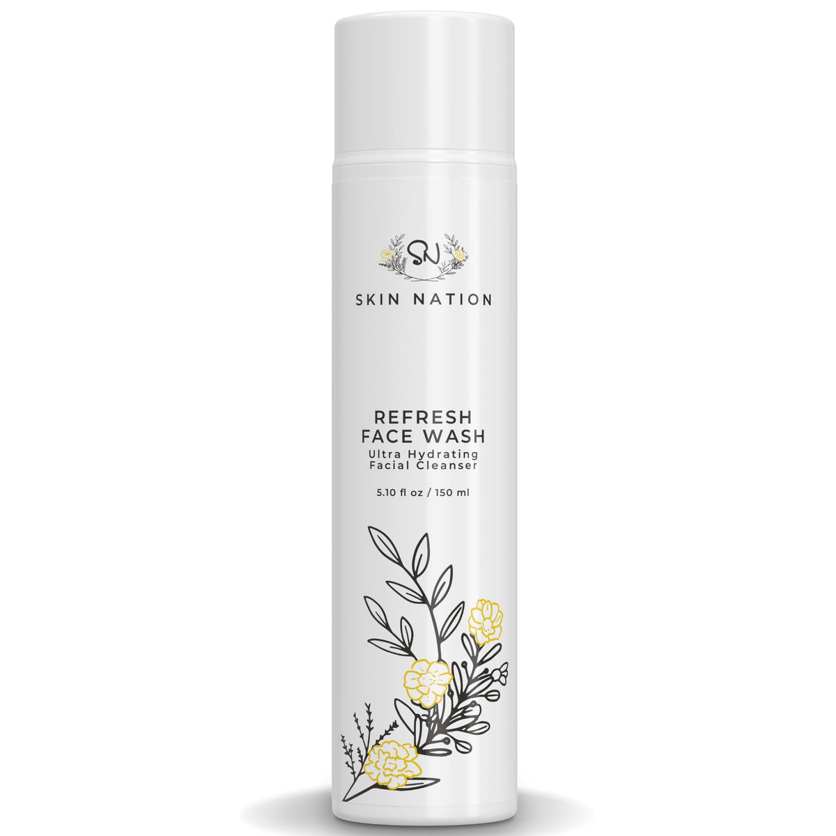 Skin Nation Hydrating Gentle Face Wash bottle front showing aloe formula