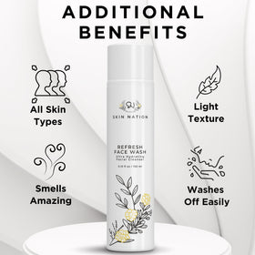 Skin Nation Hydrating Gentle Face Wash chamomile flowers signal gentle care