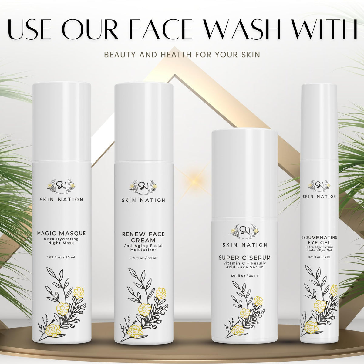 Skin Nation Hydrating Gentle Face Wash green tea and cucumber hint refreshment