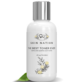 Skin Nation Hydrating Rosewater Toner bottle demonstrates daily hydration and refreshed skin.