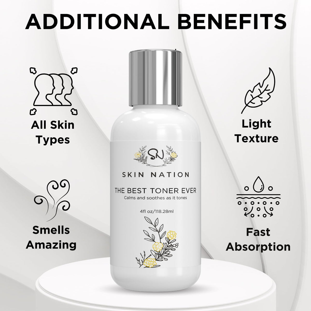 Skin Nation Rosewater Green Tea Toner pour balances shine and refined pores.