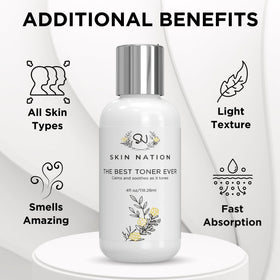Skin Nation Rosewater Green Tea Toner pour balances shine and refined pores.