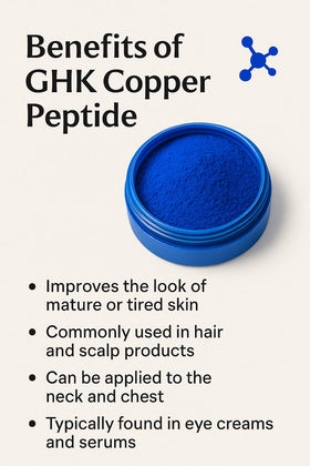 Skin Perfection GHK-Cu powder applied as a facial serum on clean skin.