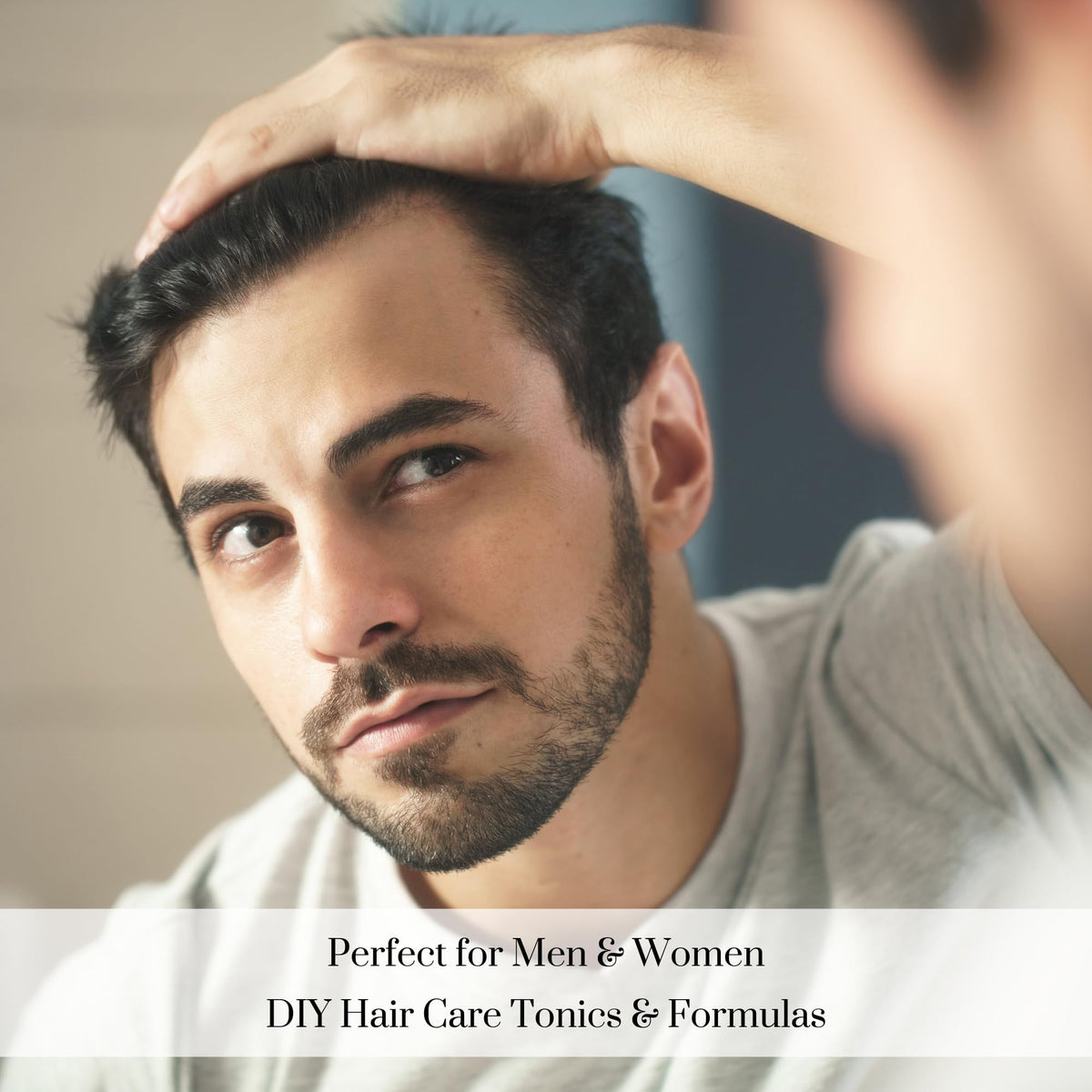 Skin Perfection GHK-Cu powder in scalp serum targeting the hairline.