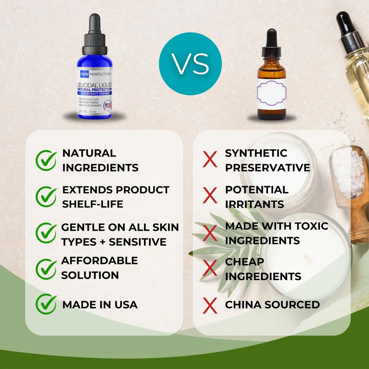 Skin Perfection Leucidal Liquid DIY serum mixing: supports fresh, stable homemade products