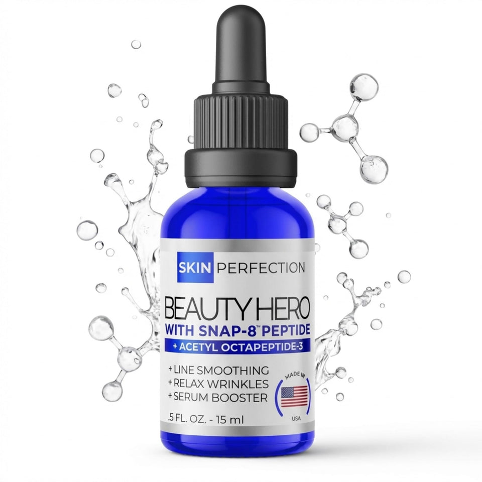 Skin Perfection Snap 8 Serum bottle on shelf ideal for everyday anti-aging routine.
