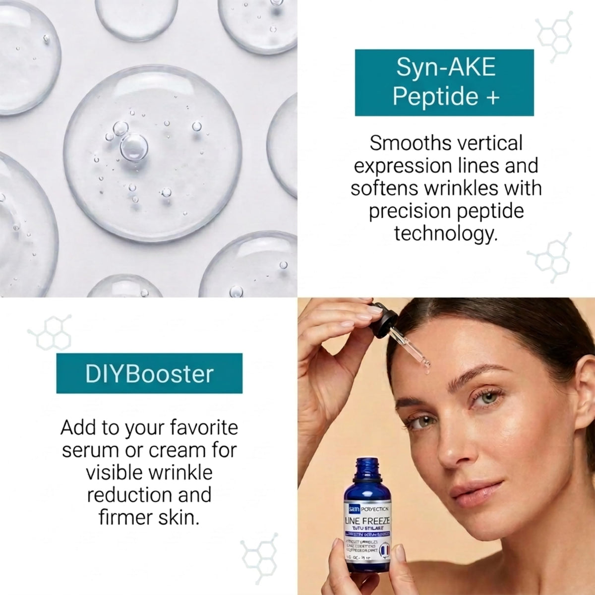 Skin Perfection Syn-AKE booster applied in a skincare routine