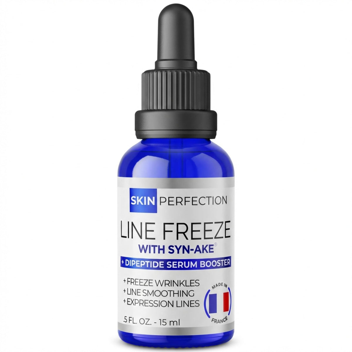 Skin Perfection Syn-AKE Serum Booster bottle close-up for wrinkle smoothing