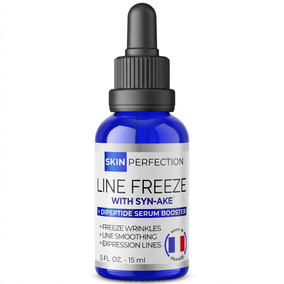 Skin Perfection Syn-AKE Serum Booster bottle close-up for wrinkle smoothing