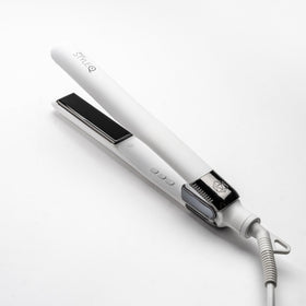 SRILabs StyleQ flat iron displaying GraphFlow technology for even, fast styling