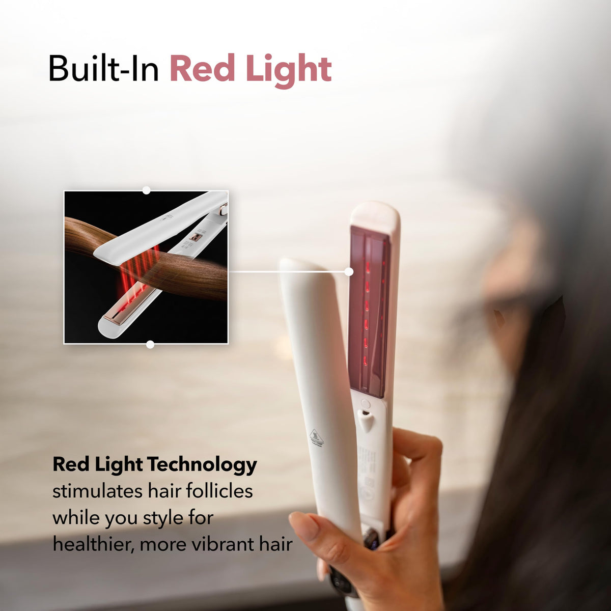 SRILabs StyleQ flat iron highlighting 12 heat settings for customization