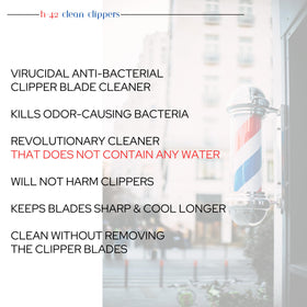 Skin Revolution H-42 anti-rust formula helps clippers stay sharp during busy days.