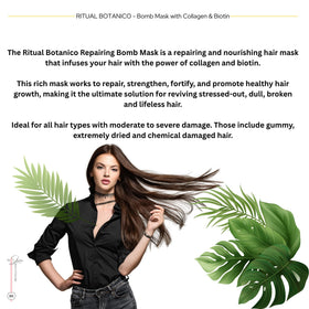 Skin Revolution Ritual Botánico salon application scene shows long-lasting frizz control