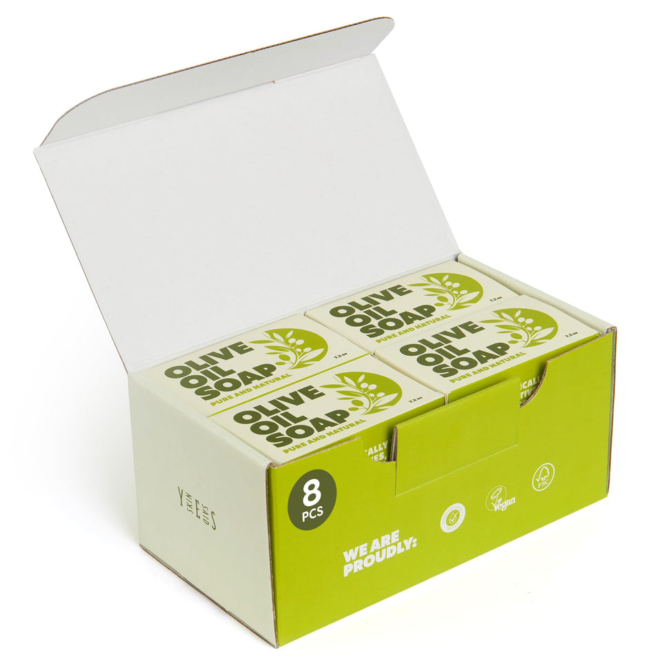 Skin Said Yes olive oil bar soap 8-pack for everyday cleansing and gifting.