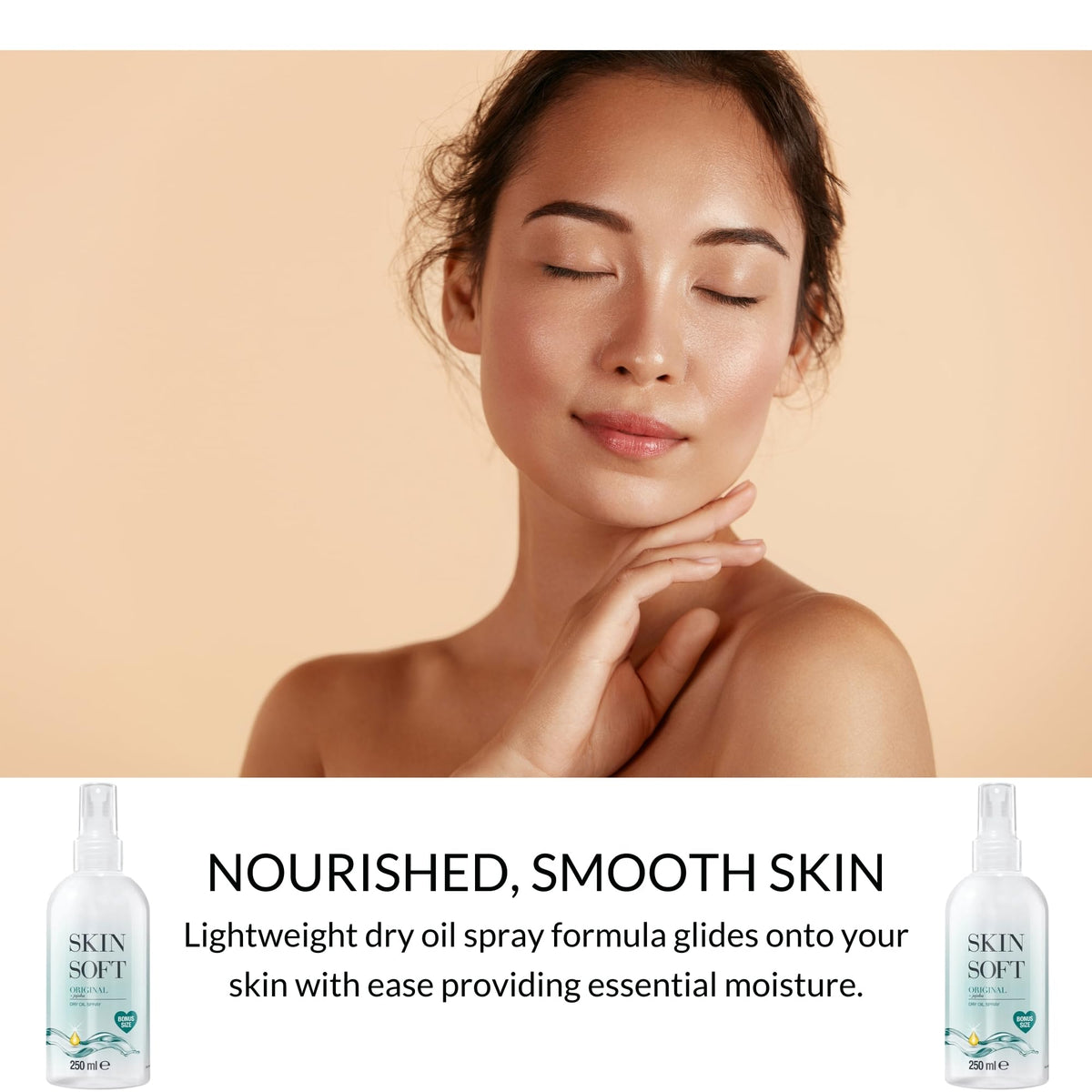 Two Skin So Soft bottles extend daily hydration and value.