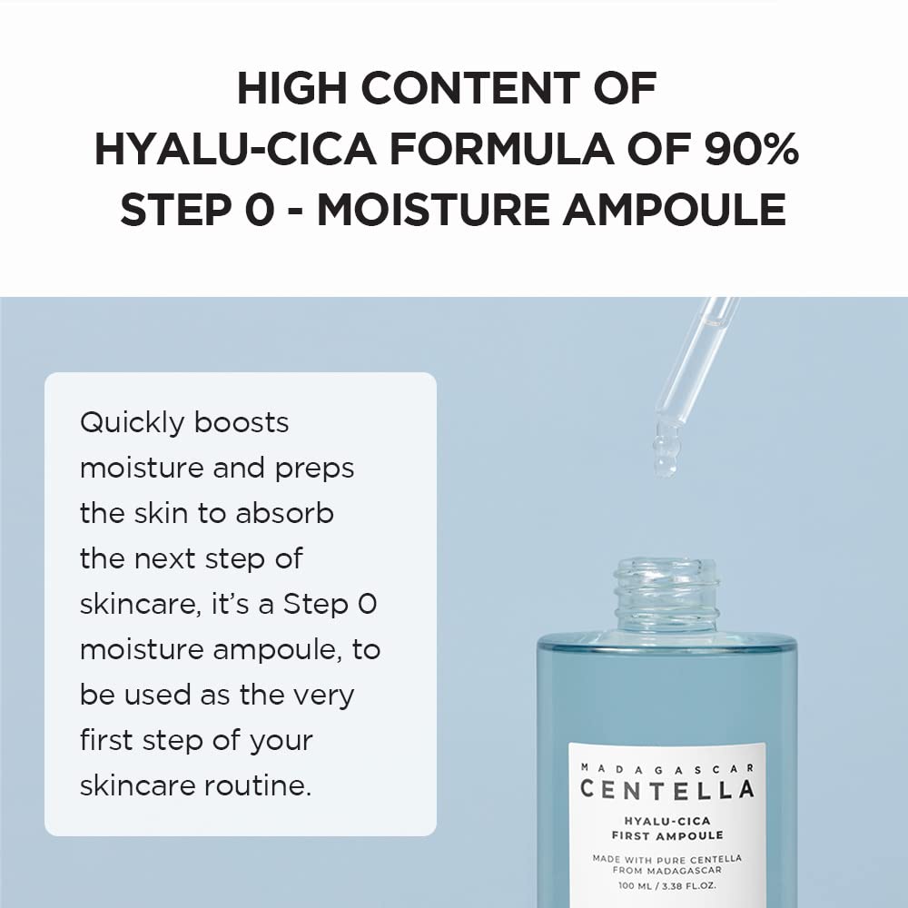 SKIN1004 Hyalu-CICA First Ampoule routine setup image showing prep step