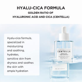 SKIN1004 Hyalu-CICA First Ampoule on skin showing calm, hydrated finish