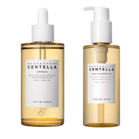 SKIN1004 Madagascar Centella Ampoule bottle close-up shows soothing, hydrating formula.
